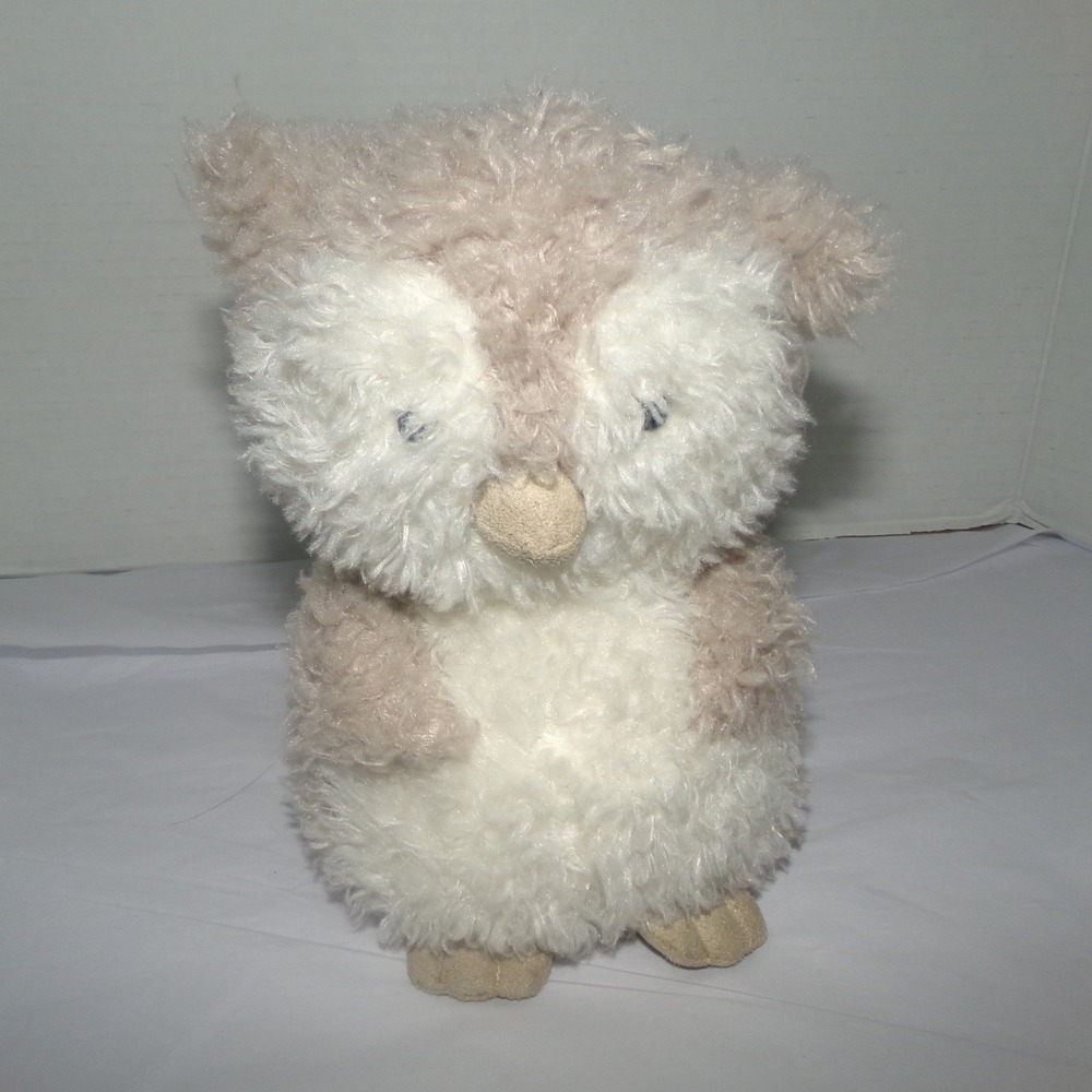 Jellycat London Owl Plush Shaggy Cream Beige Stuffed Animal Toy